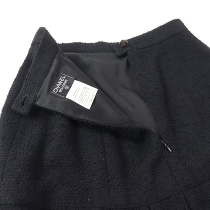 CHANEL 97A P09679 Zip Jacket With Coco Mark And Pleated Skirt Tweed Set-up