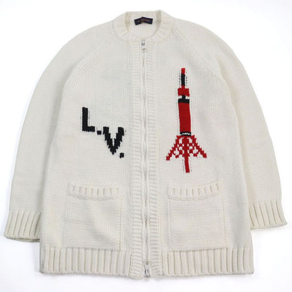 Louis Vuitton 19AW Hhn15w Baseball Zip-up Knit Long Cardigan 100% Wool LV Logo