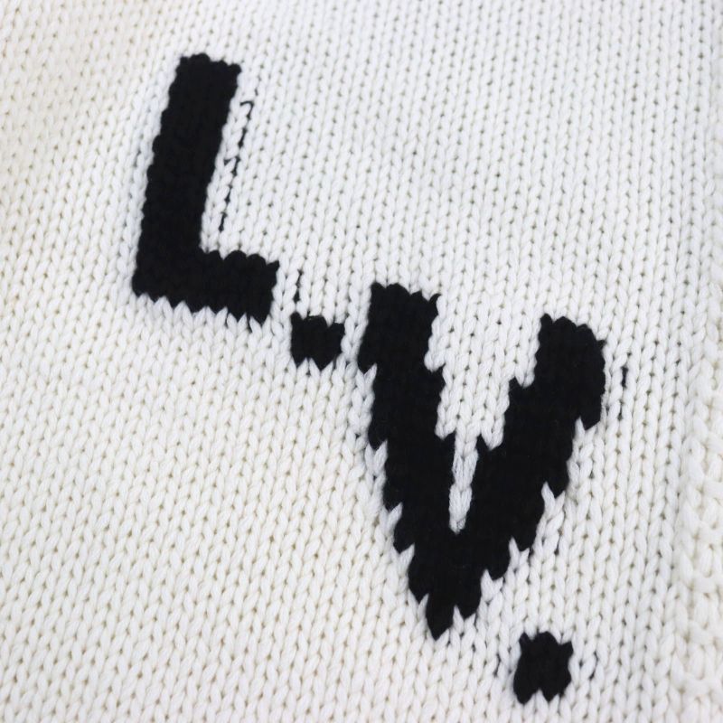 Louis Vuitton 19AW Hhn15w Baseball Zip-up Knit Long Cardigan 100% Wool LV Logo