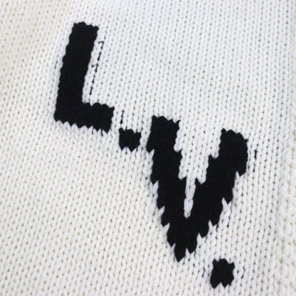Louis Vuitton 19AW Hhn15w Baseball Zip-up Knit Long Cardigan 100% Wool LV Logo