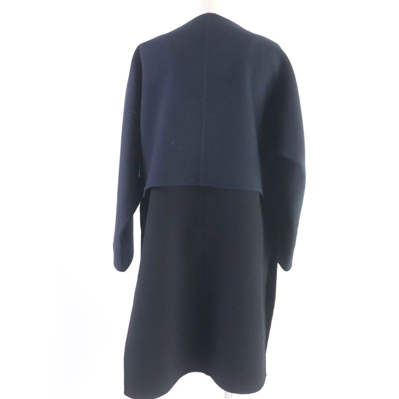 Hermes 2022 2h0114db 100% Cashmere Lamb Leather Use Collarless Coat Kimono Coat