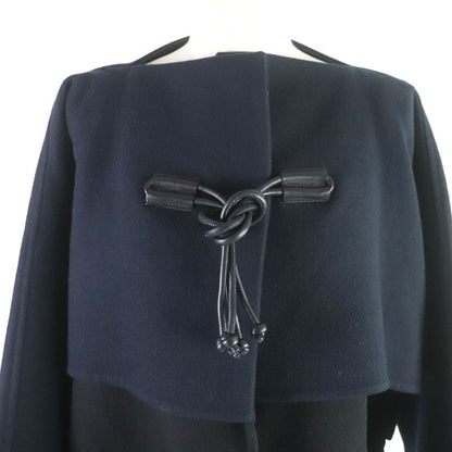 Hermes 2022 2h0114db 100% Cashmere Lamb Leather Use Collarless Coat Kimono Coat