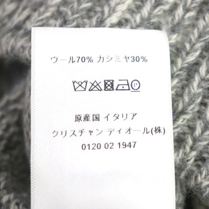  Christian DIOR 21AW 054s01am303 Wool Cashmere Back Logo V-neck Knit Grey 38