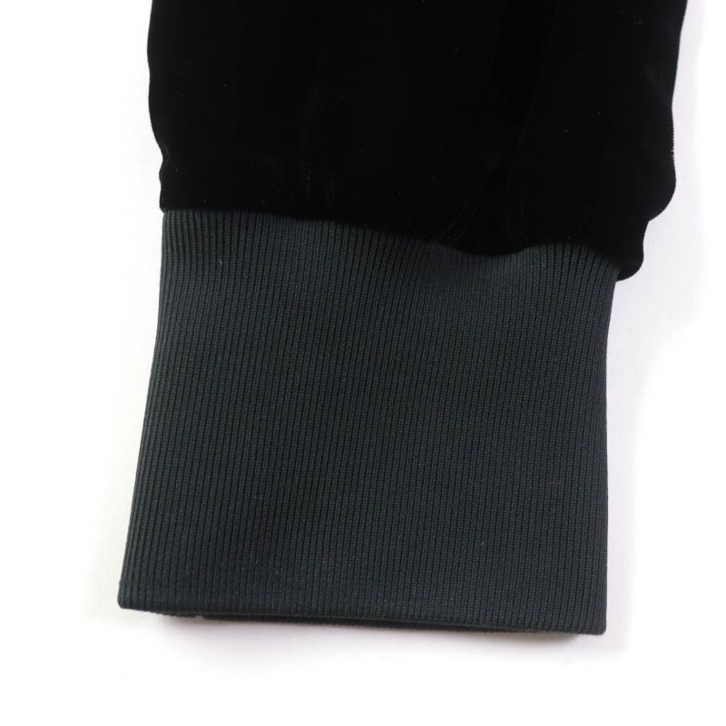 CHANEL P65297 Silk Blend Velour Pants With Coco Mark Buttons Bottoms Black 42