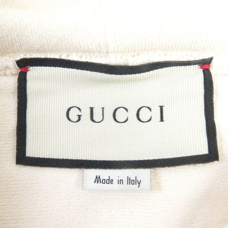 Gucci 560502 Tennis 100% Cotton Logo Embroidery Pullover Hoodie Ivory S Made