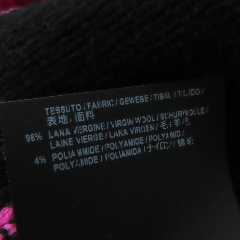 Balenciaga 510243 Virgin Wool Jacquard Logo Long Sleeve Knit Pink Black 34