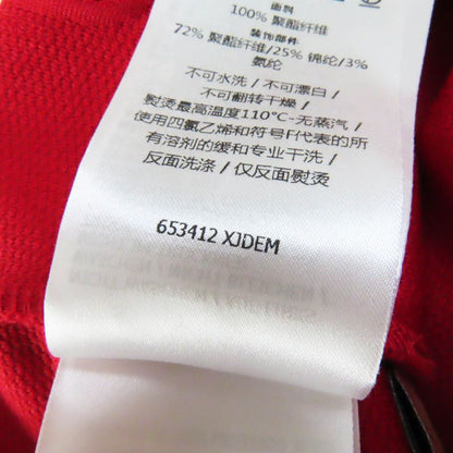 Gucci 653412 Half Zip GG Pattern Long Sleeve Dress Red M With Hanger And