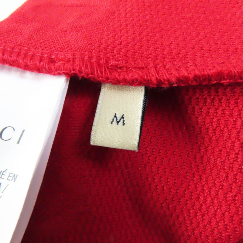 Gucci 653412 Half Zip GG Pattern Long Sleeve Dress Red M With Hanger And