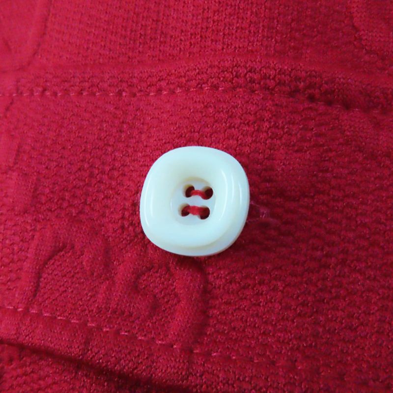 Gucci 653412 Half Zip GG Pattern Long Sleeve Dress Red M With Hanger And