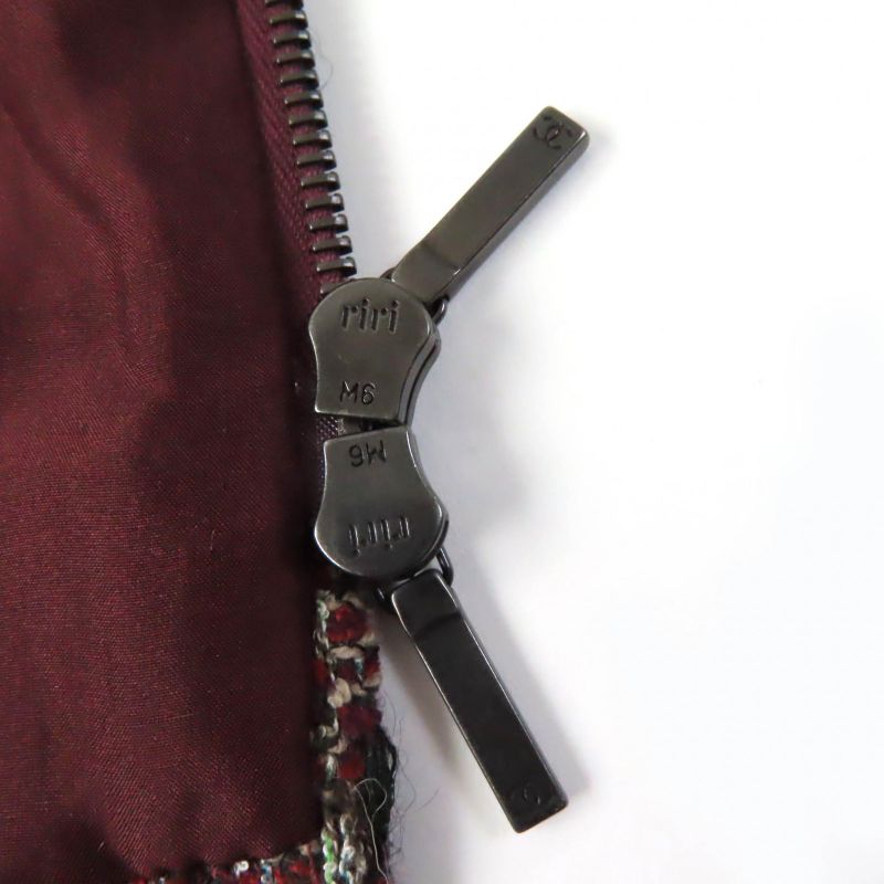 CHANEL P49823 Lined 100% Silk Zip Up Tweed Coat A-line Coat Multicolor 34 Made