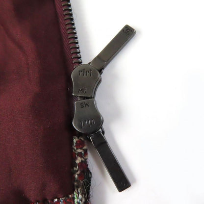 CHANEL P49823 Lined 100% Silk Zip Up Tweed Coat A-line Coat Multicolor 34 Made