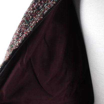 CHANEL P49823 Lined 100% Silk Zip Up Tweed Coat A-line Coat Multicolor 34 Made