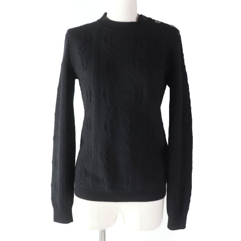 Hermes 2022 2h2644d6 Cashmere Blend With Serie Buttons Chaine D'ancre Patterned