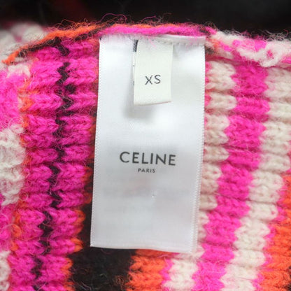 Celine 23AW 2ac22579s 100% Wool Logo Ski Jacquard Knit Oversized Logo Button