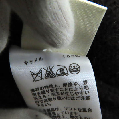 Hermes 100% Camel Crew Neck Long Sleeve Knit Knee Length Dress Dark Brown 38