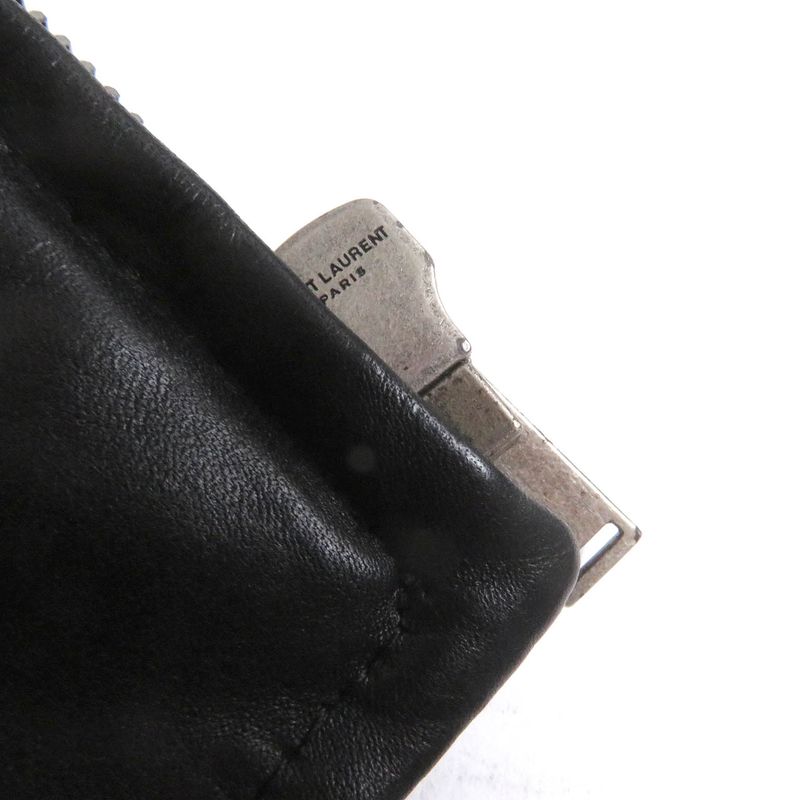 Saint Laurent Paris 2021 661008 Chevron Stripe Padded Leather Bomber Jacket