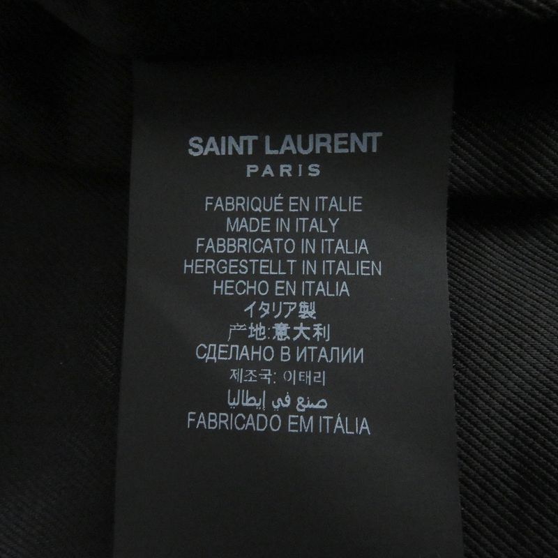 Saint Laurent Paris 2021 661008 Chevron Stripe Padded Leather Bomber Jacket