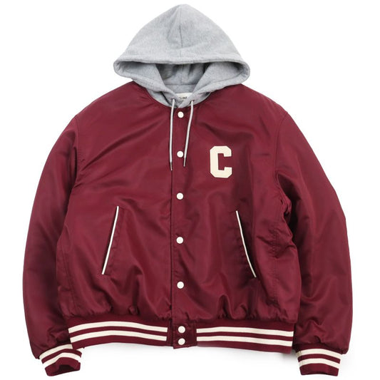 Celine 23AW 2w15a227r Teddy Jacket Cotton Logo Hooded Oversized Blouson