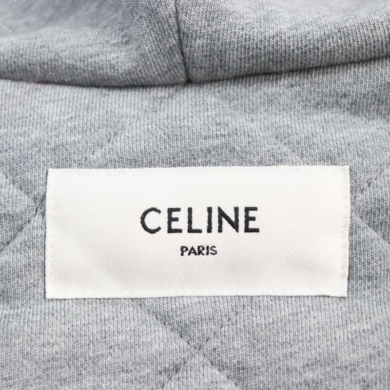 Celine 23AW 2w15a227r Teddy Jacket Cotton Logo Hooded Oversized Blouson