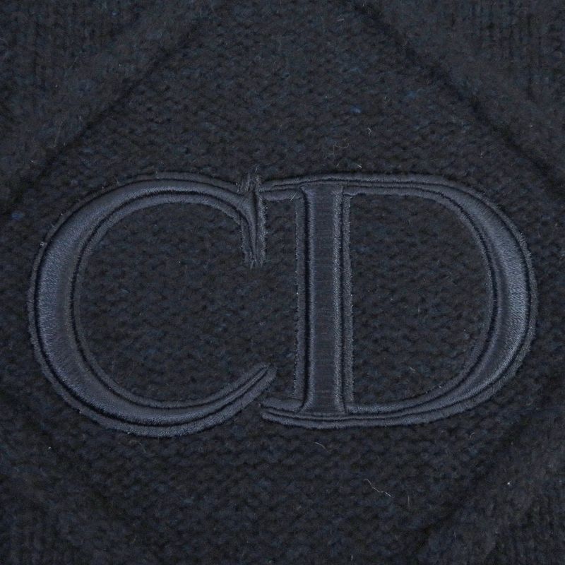 DIOR Homme 113m616at183 100% Cashmere CD Logo Embroidery High Neck Cable Knit
