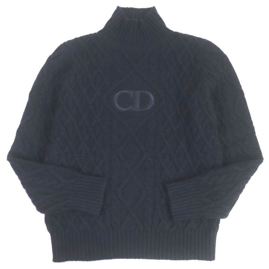 DIOR Homme 113m616at183 100% Cashmere CD Logo Embroidery High Neck Cable Knit