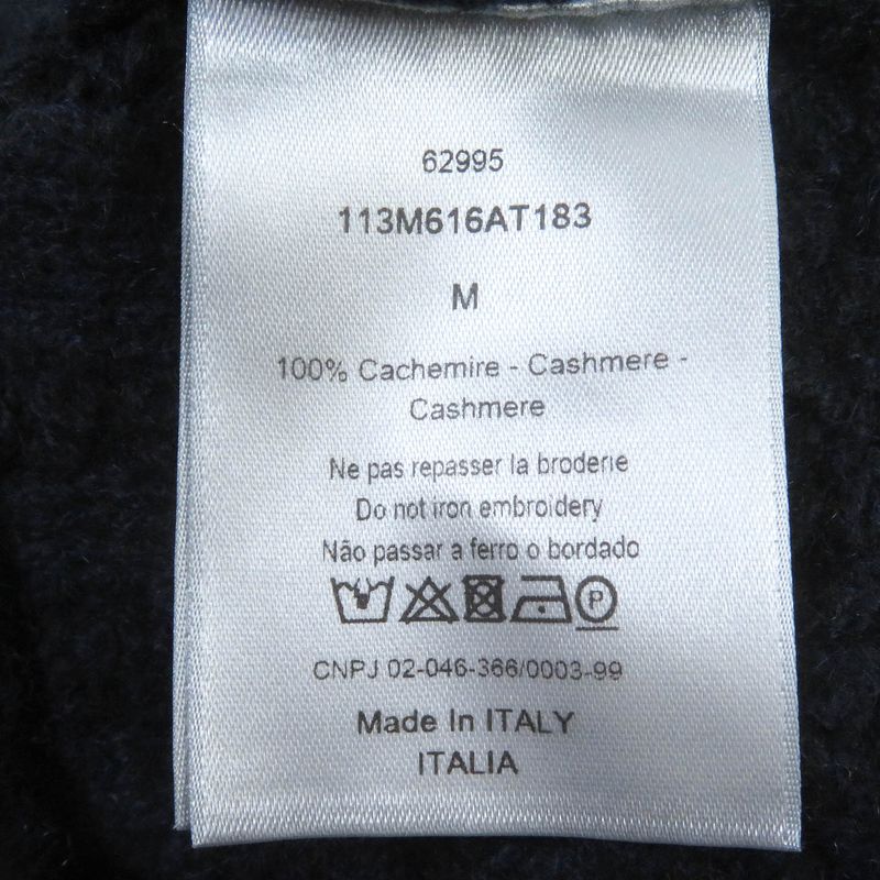 DIOR Homme 113m616at183 100% Cashmere CD Logo Embroidery High Neck Cable Knit