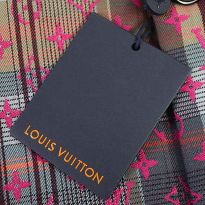 Louis Vuitton Madras Check Monogram Logo Button Chester Coat Pink Multi 48