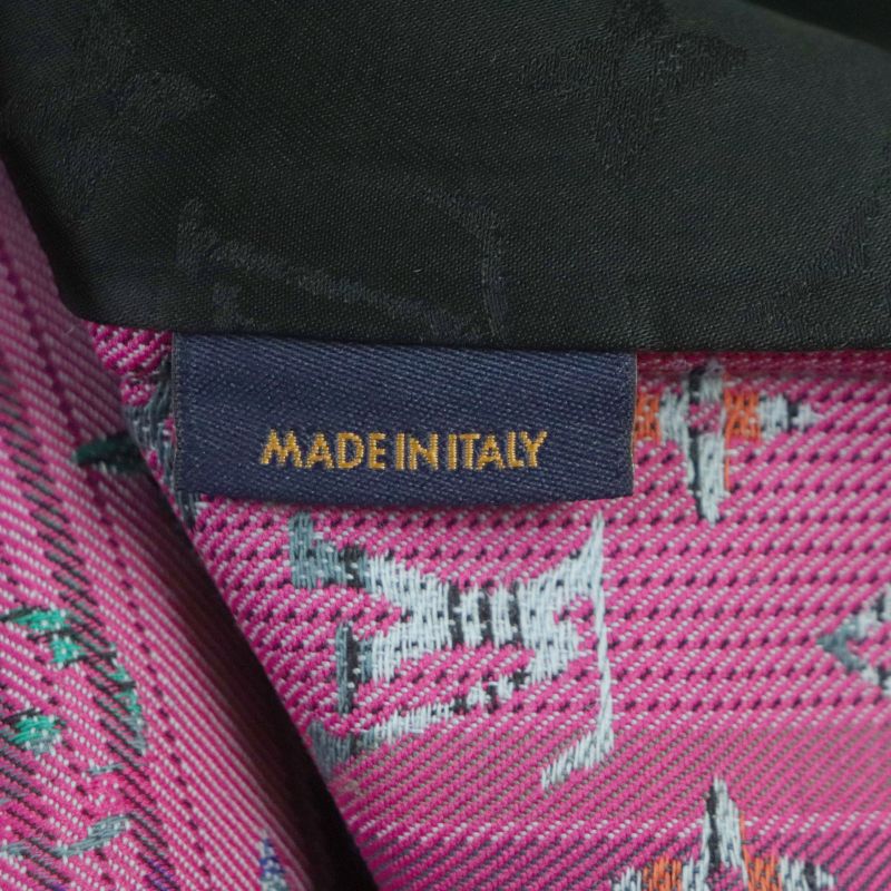 Louis Vuitton Madras Check Monogram Logo Button Chester Coat Pink Multi 48