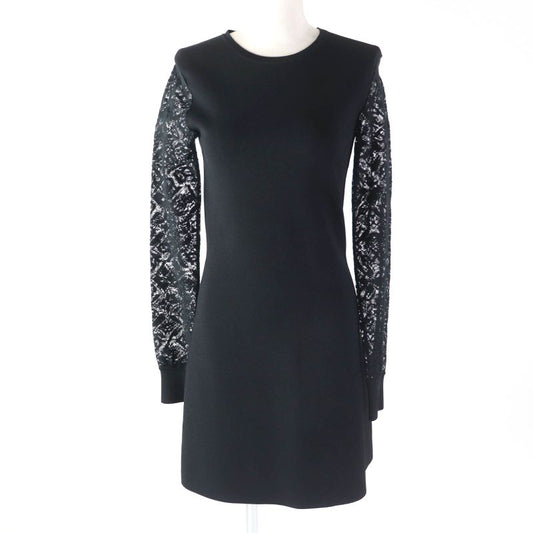 Louis Vuitton Monogram Flower Lace Knee-length Paneled Dress Black XS (equivalen