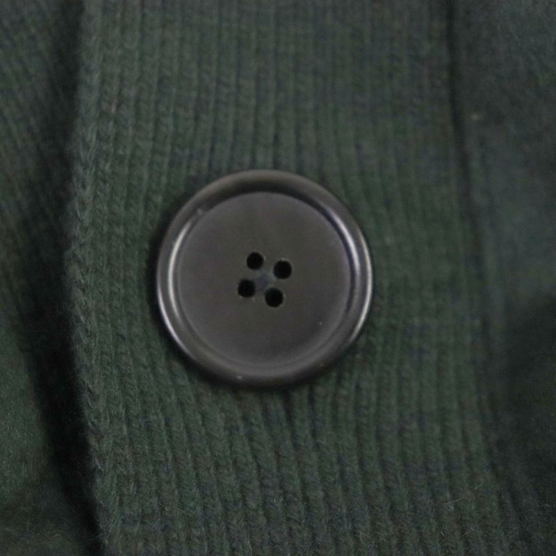 Hermes 2022 100% Cashmere Knit Switch Collar Layered Zip Down Jacket Green 46