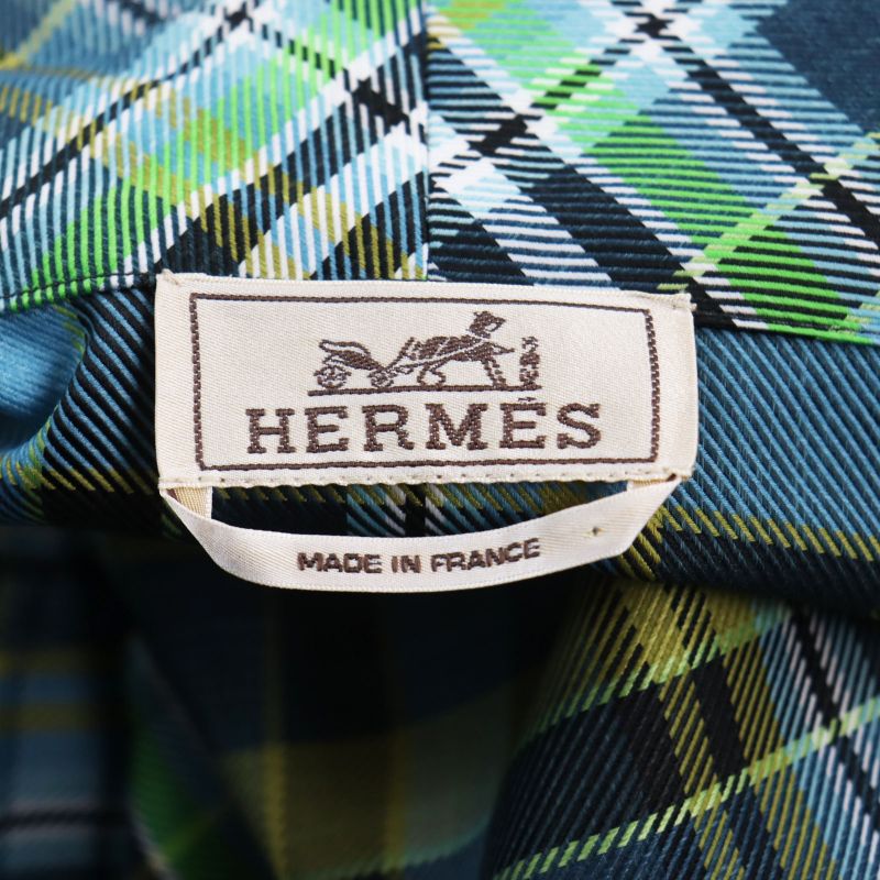 Hermes 2021 Checkered Half-zip Pullover Jacket Blouson Multicolor 46 With