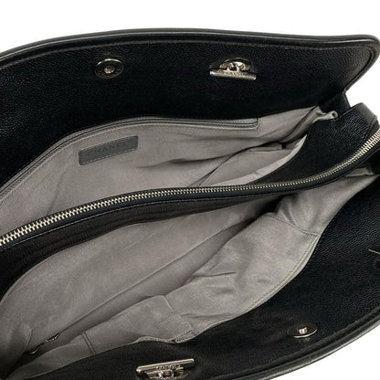 Chanel Tote Bag Matelasse Black Silver Hardware / Chain Shoulder