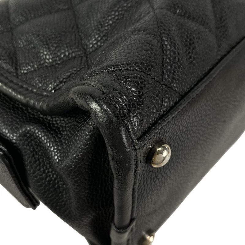 Chanel Tote Bag Matelasse Black Silver Hardware / Chain Shoulder