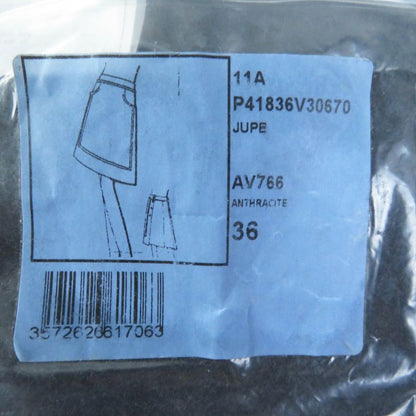 CHANEL 11A P41836 Wool Angora Mix Trapeze Skirt With Coco Mark Metal Buttons