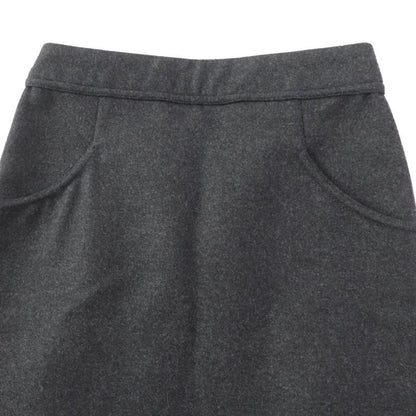 CHANEL 11A P41836 Wool Angora Mix Trapeze Skirt With Coco Mark Metal Buttons