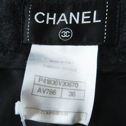 CHANEL 11A P41836 Wool Angora Mix Trapeze Skirt With Coco Mark Metal Buttons
