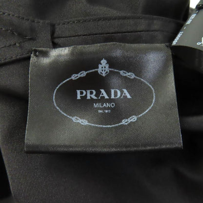 Prada 19 Years APD1 Silk Jacquard Waist Switch Long Sleeve Long Shirt Black 38S