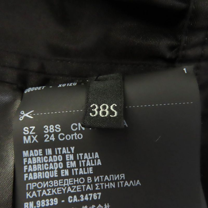 Prada 19 Years APD1 Silk Jacquard Waist Switch Long Sleeve Long Shirt Black 38S