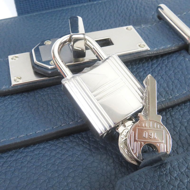 Hermes Acacado PM Brood Prus Kelly Silver Hardware Togo Leather Body Bag