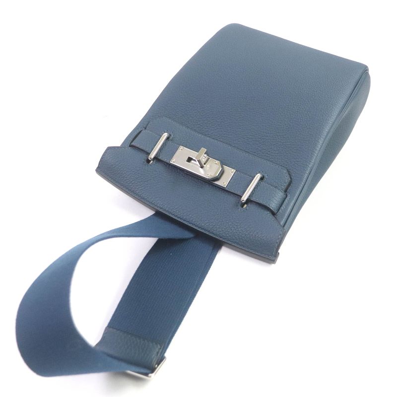 Hermes Acacado PM Brood Prus Kelly Silver Hardware Togo Leather Body Bag