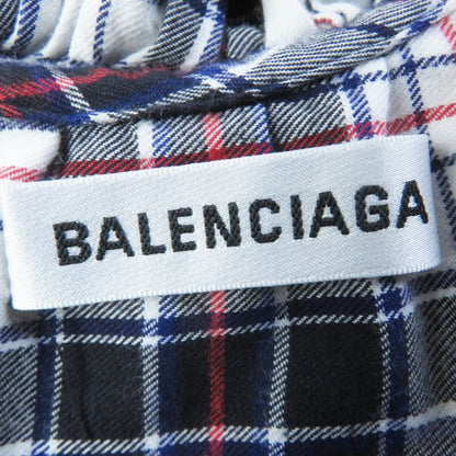Balenciaga 18AW 528697 Cotton Newspaper Checked Long Sleeve Shirt Multi 34