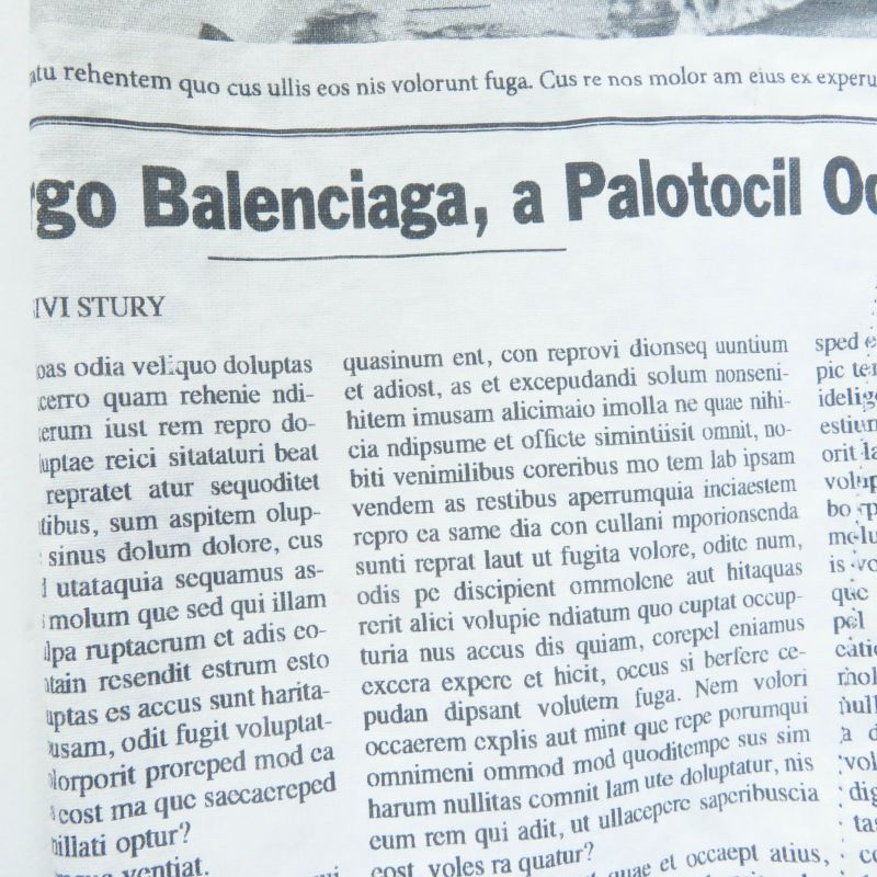 Balenciaga 18AW 528697 Cotton Newspaper Checked Long Sleeve Shirt Multi 34