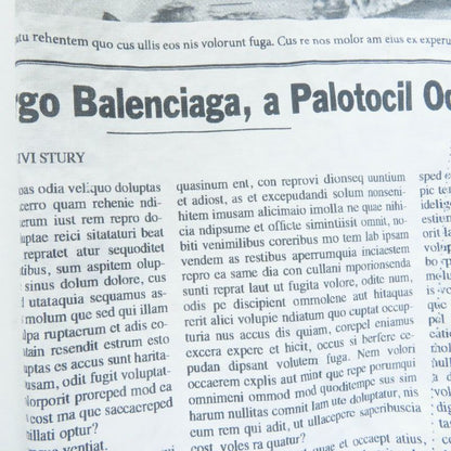 Balenciaga 18AW 528697 Cotton Newspaper Checked Long Sleeve Shirt Multi 34