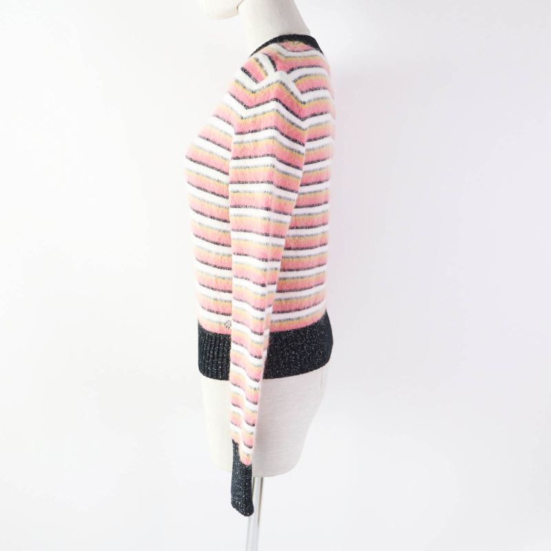 CHANEL 22A P72906 Métiers D'art Collection Alpaca Blend Striped Knit With Coco