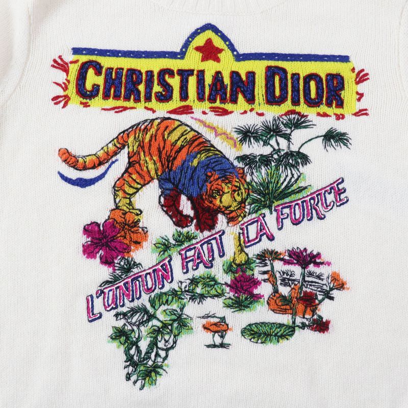 Christian DIOR 23AW 344s57tm152 Indian Taiga Motif Cashmere Cotton Long Sleeve