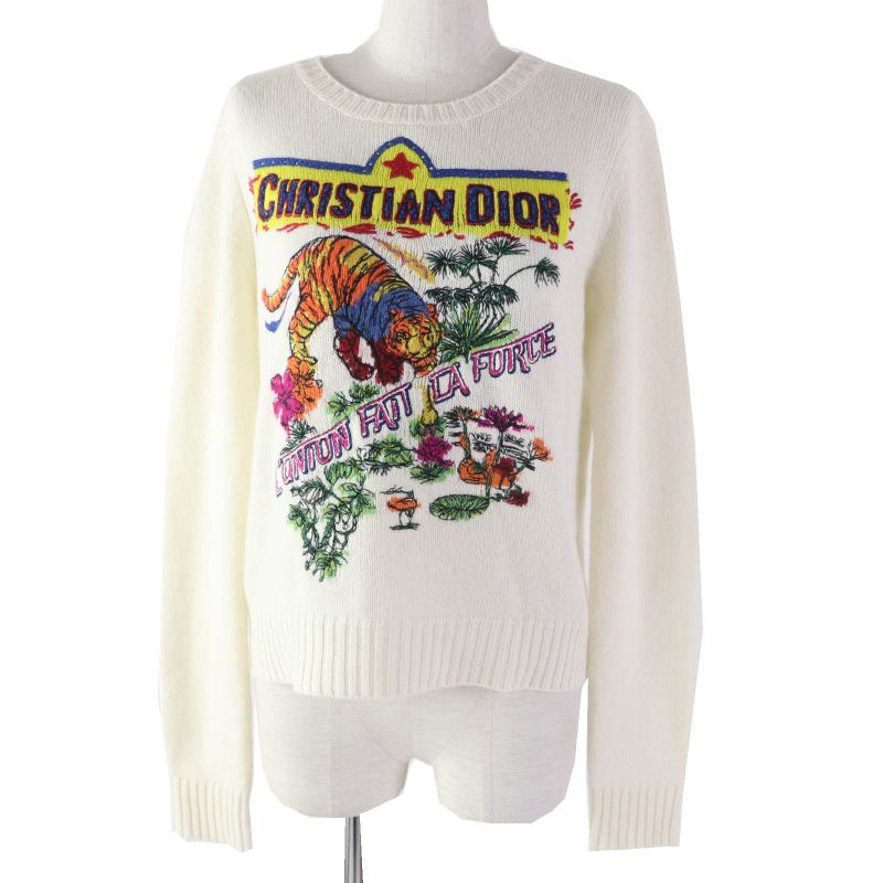 Christian DIOR 23AW 344s57tm152 Indian Taiga Motif Cashmere Cotton Long Sleeve
