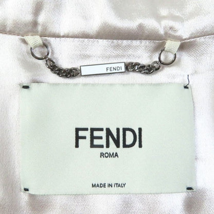 Fendi 2022 Fj7405 Zip Design Satin Padded Jacket Blouson Light Pink 40 Made In