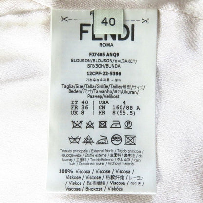 Fendi 2022 Fj7405 Zip Design Satin Padded Jacket Blouson Light Pink 40 Made In