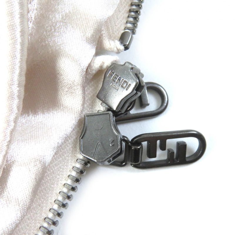 Fendi 2022 Fj7405 Zip Design Satin Padded Jacket Blouson Light Pink 40 Made In