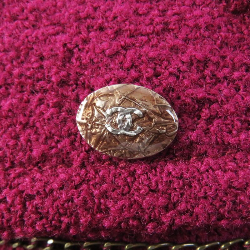 CHANEL P50305 Wool With Silk Lining Single-color Tweed Zip-up Collarless